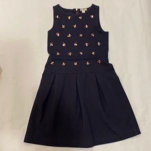 Sleeveless Navy CrewCuts Dress with Beading, Size 12